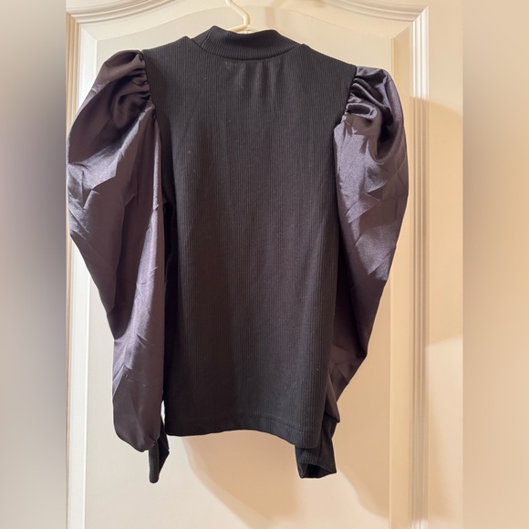 Elegant Black Puff Long Sleeve Top Girls Size 7 Black - Picture 4 of 7